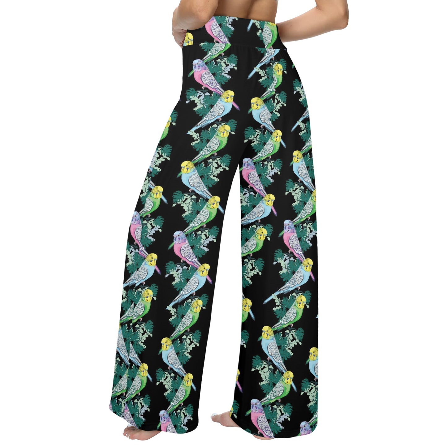 Budgerigar Pattern Print Design 03 Women's Wide Leg Lounge Pants