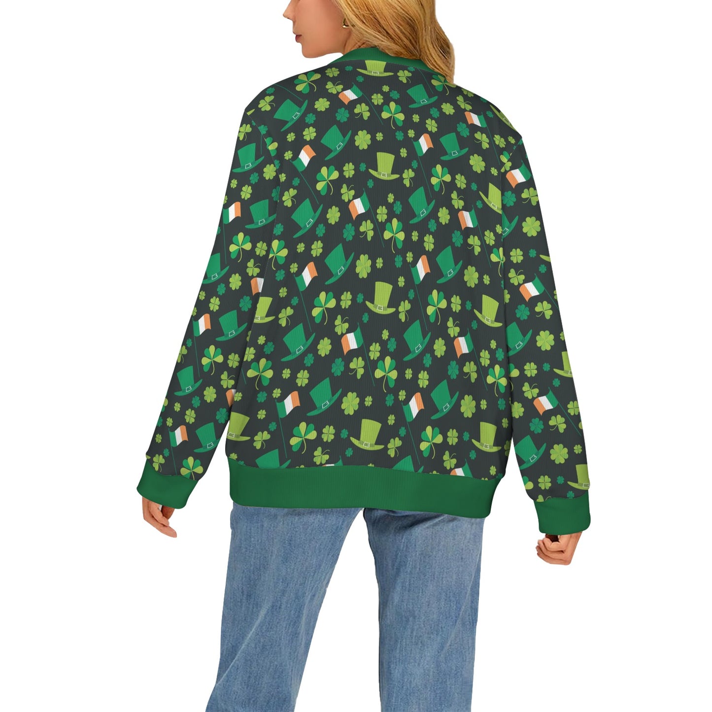Shamrock Saint Patrick's Day Print Design LKS304 Women's Cardigan