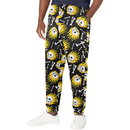 flaming skulls Design Print Pattern JJ0179 Men's Casual Track Pants