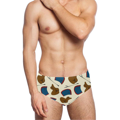 equestrian Design Print Pattern JJ0133 Men's Swimming Briefs