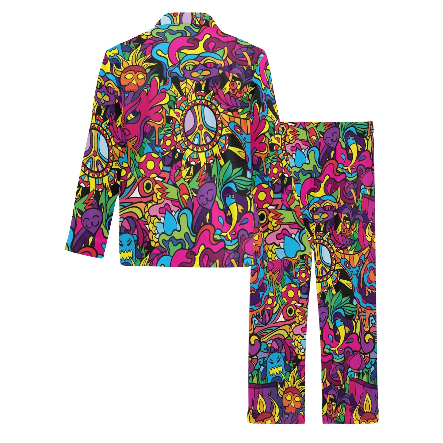Trippy Print Design LKS304 Men's Long Pajama Set