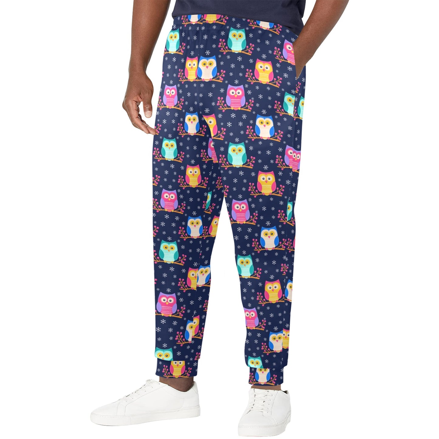 Owl Cute Themed Design Print Men's Casual Track Pants