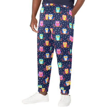 Owl Cute Themed Design Print Men's Casual Track Pants