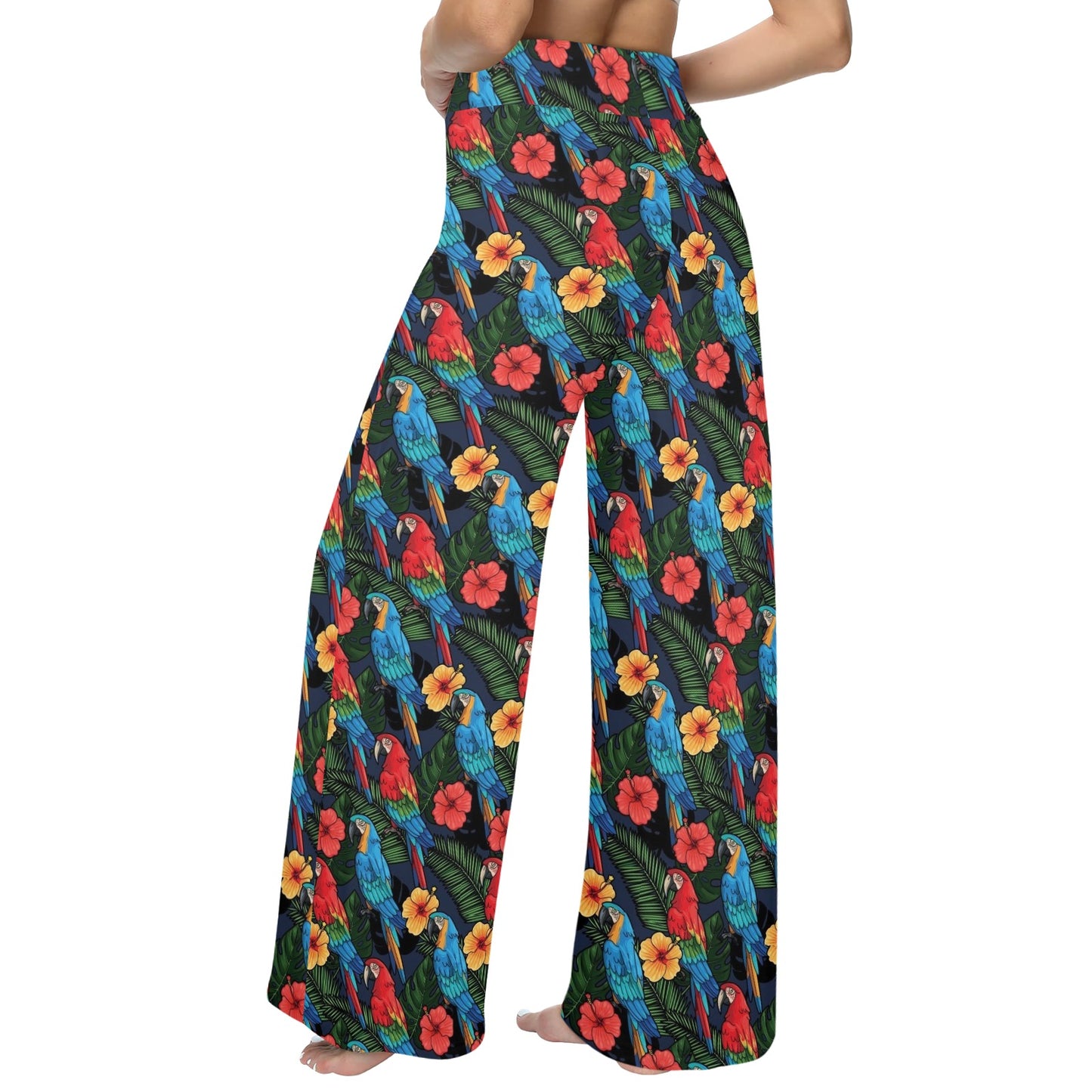 Parrot Pattern Print Design A01 Women's Wide Leg Lounge Pants