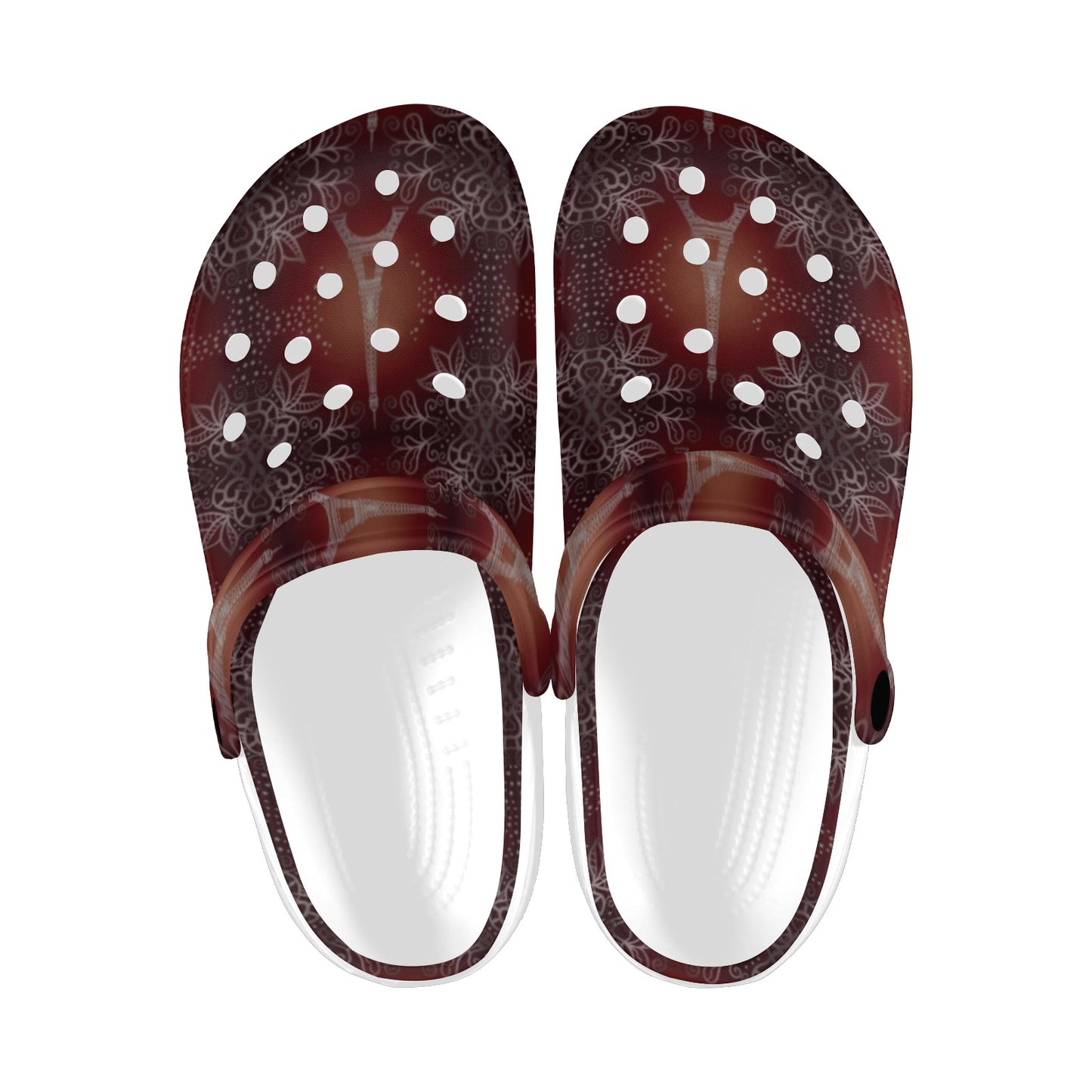 Eiffel Tower Drawing Print Unisex Clogs Shoes