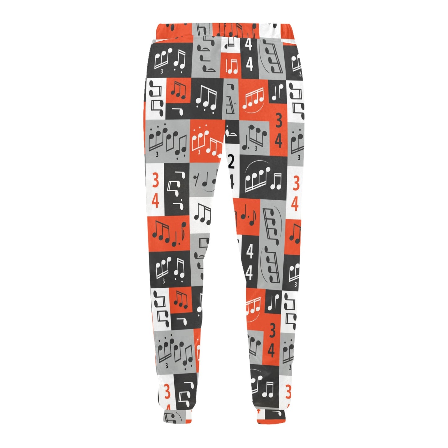 Music Note Design Themed Print Men's Sweatpants