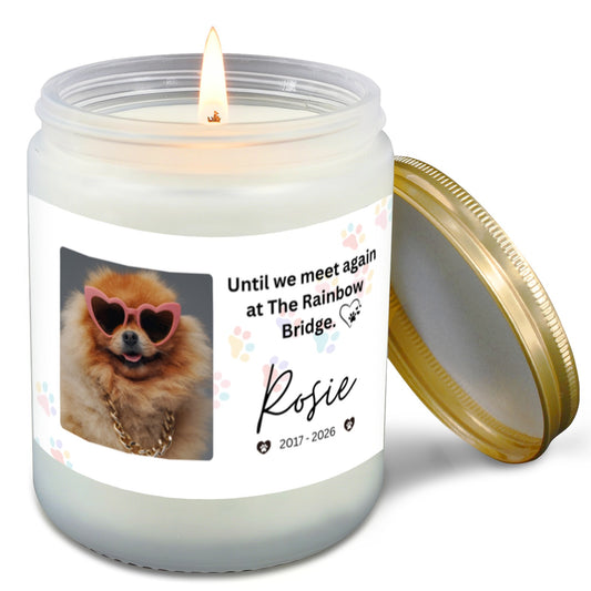 The Rainbow Bridge Personalized Pet Memorial Candle