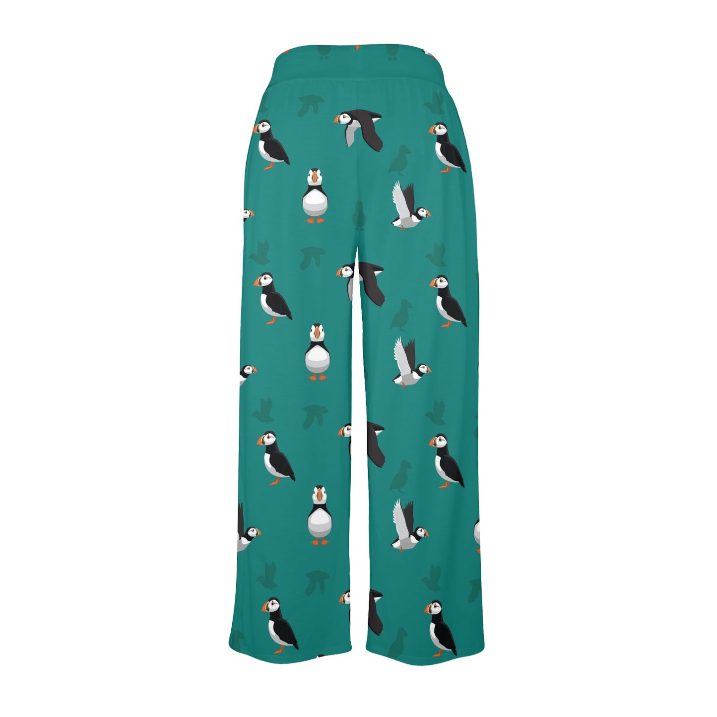 Puffin Pattern Print Design A02 Women's Wide Leg Lounge Pants