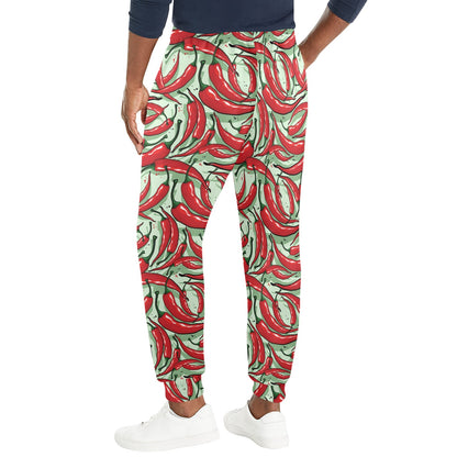 Chilli Pepper Pattern Print Design 04 Men's Casual Track Pants