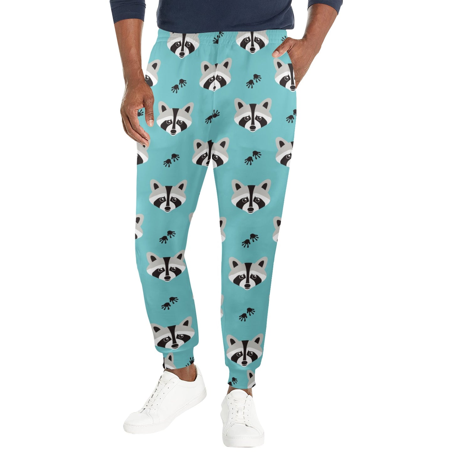 Raccoon Pattern Print Design A01 Men's Casual Track Pants