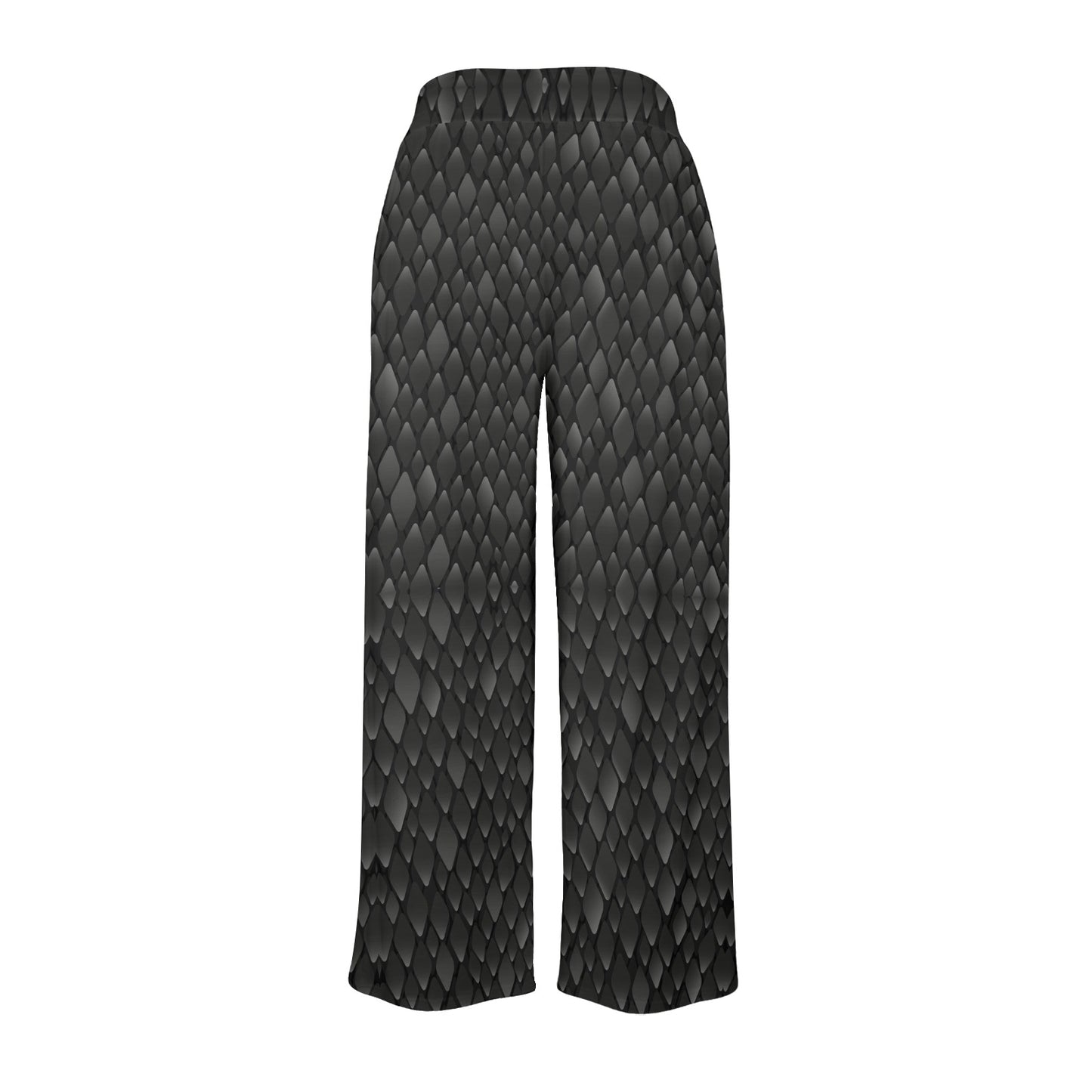 Snake Skin Black Print Women's Wide Leg Lounge Pants