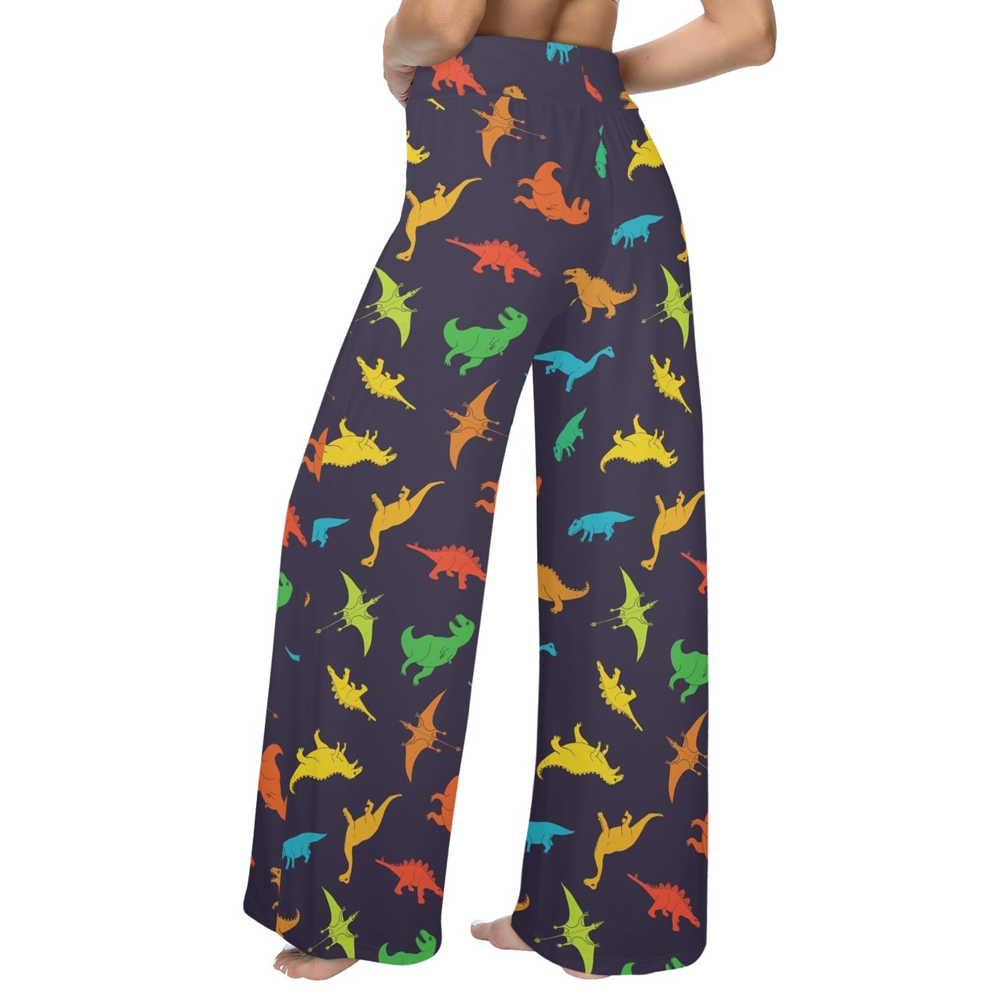 dinosaur Design Print Pattern JJ0105 Women's Wide Leg Lounge Pants