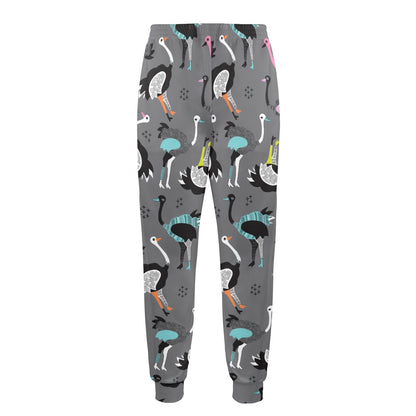 Ostrich Pattern Print Design 01 Men's Casual Track Pants