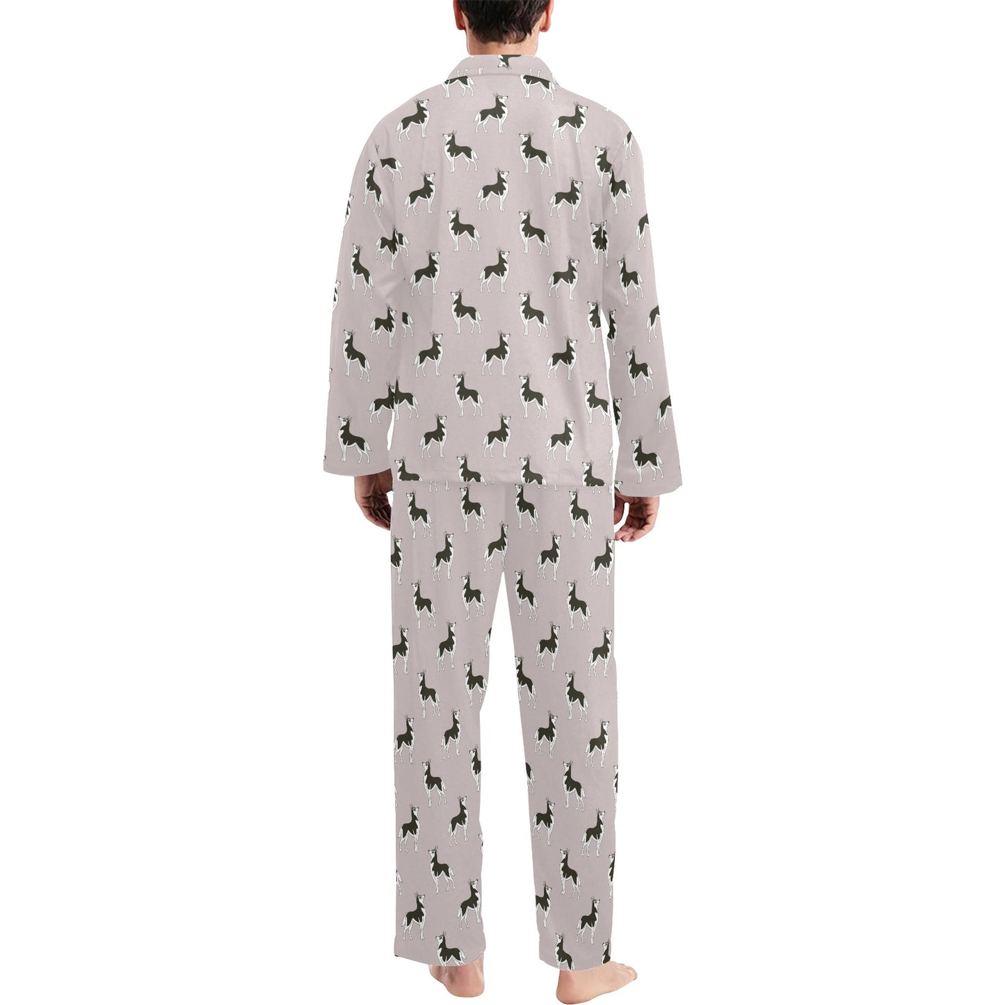 Siberian Huskies Print Design LKS301 Men's Long Pajama Set