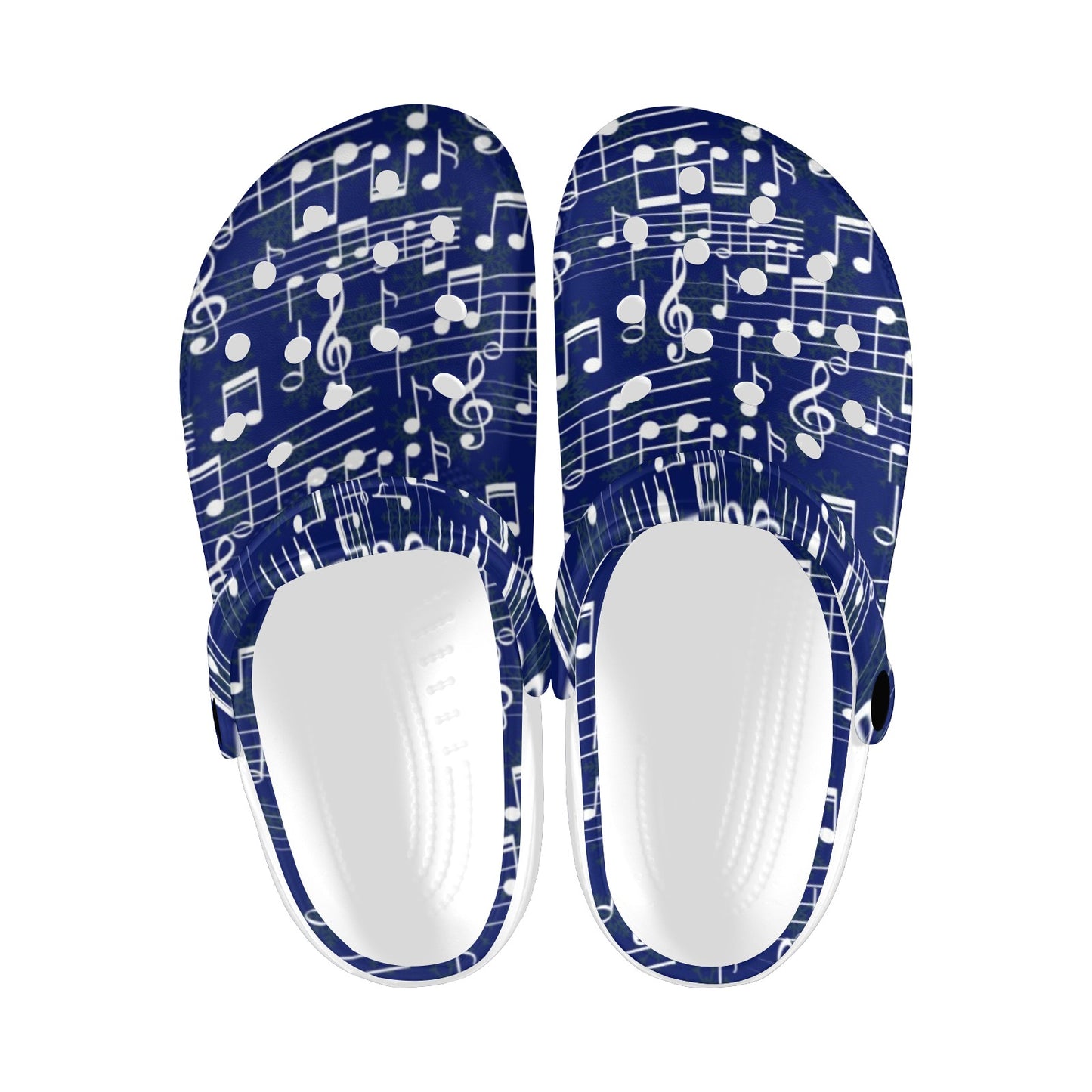 Music Note Blue Themed Print Unisex Clogs Shoes