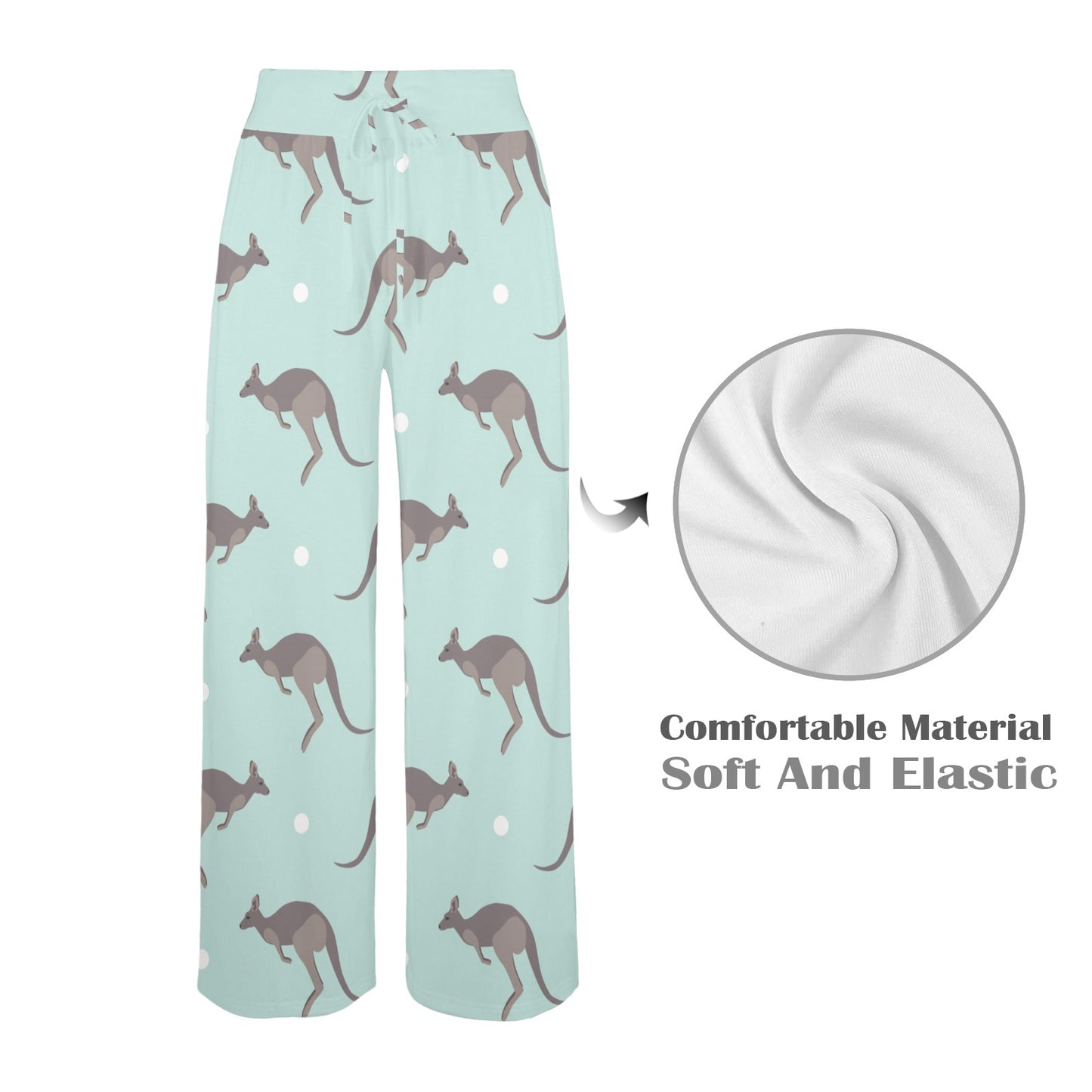 Kangaroos Pattern Print Design 04 Women's Wide Leg Lounge Pants