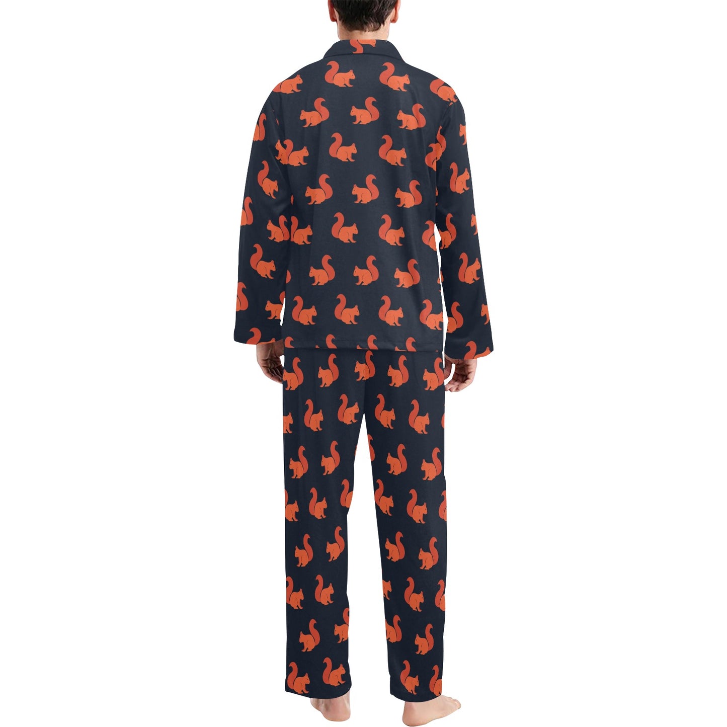 Squirrel Print Design LKS306 Men's Long Pajama Set
