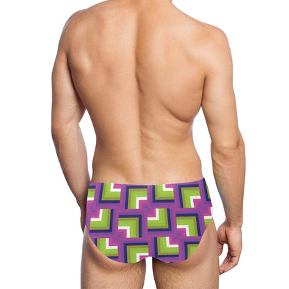 Optical illusion Pattern Print Design A05 Men's Swimming Briefs