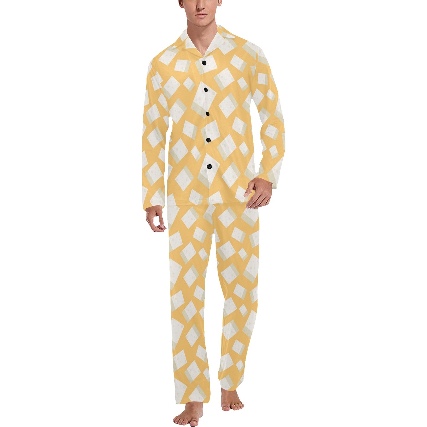 Tofu Print Design LKS302 Men's Long Pajama Set