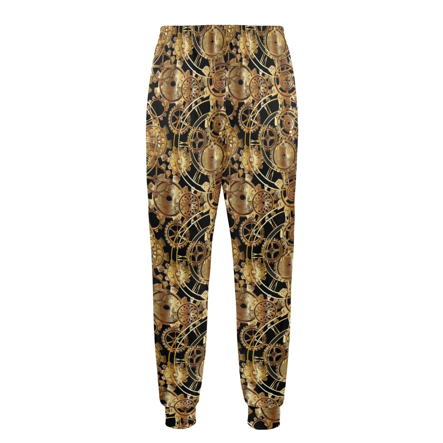 Steampunk Gear Design Themed Print Men's Casual Track Pants