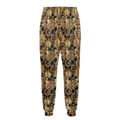 Steampunk Gear Design Themed Print Men's Casual Track Pants