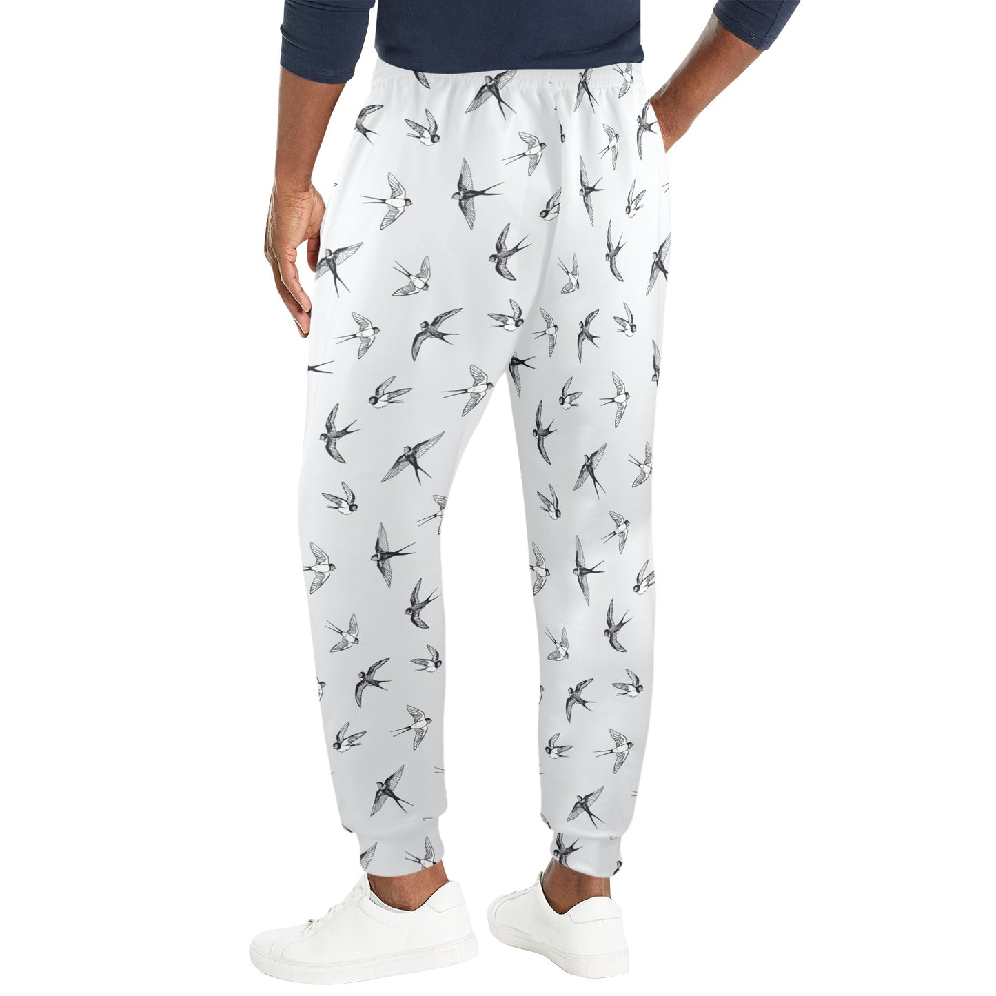Swallow Bird Pattern Print Design 04 Men's Casual Track Pants