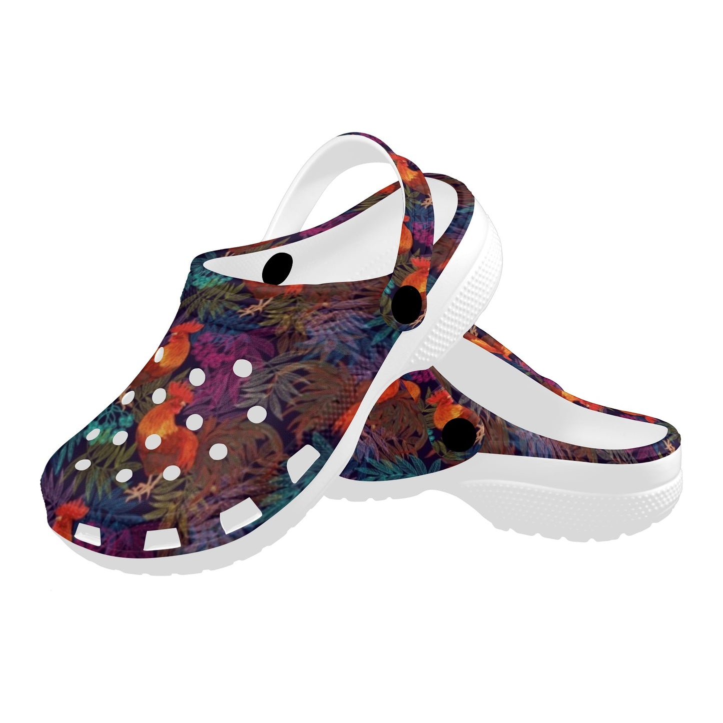 Rooster Print Style Unisex Clogs Shoes