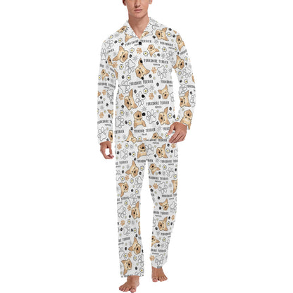 Yorkshire Terriers Print Design LKS308 Men's Long Pajama Set