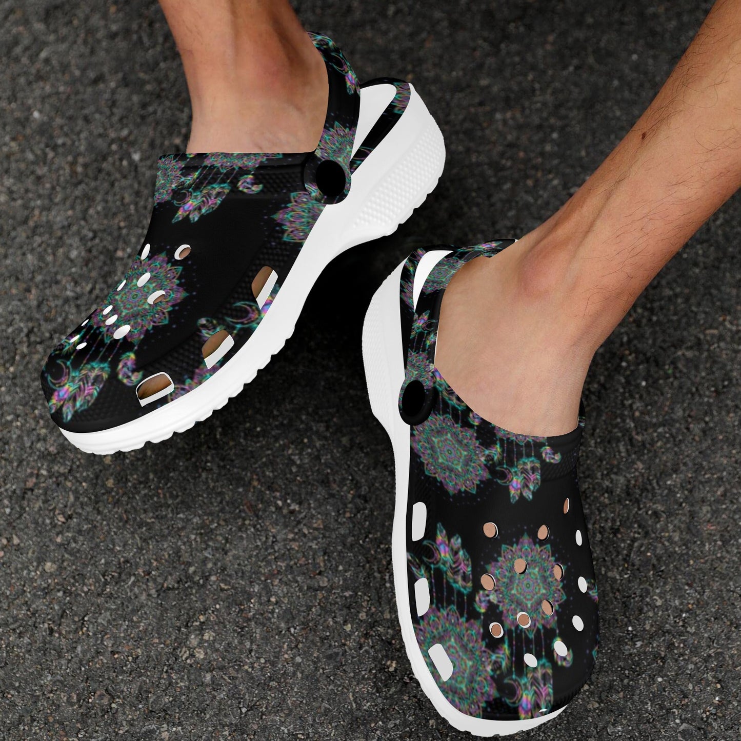Dream Catcher Colorful Hand Draw Unisex Clogs Shoes
