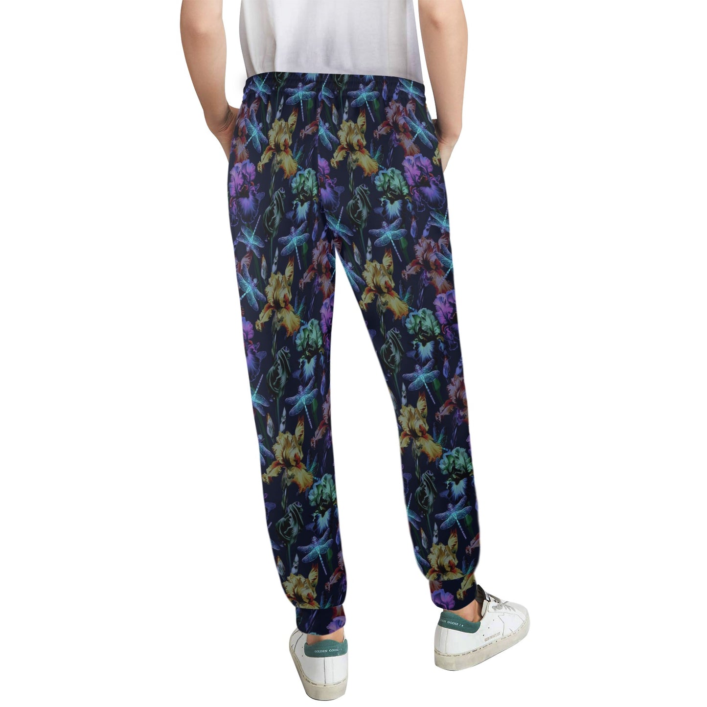 Dragonfly With Floral Print Pattern Women's Casual Track Pants