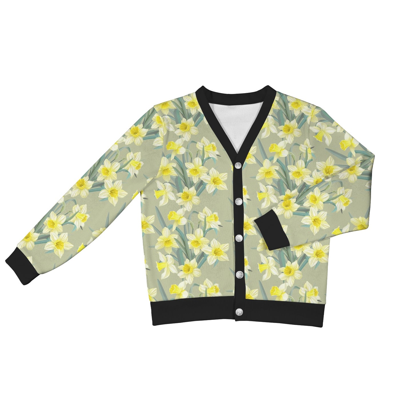 Daffodils Pattern Print Design DF01 Women's Cardigan