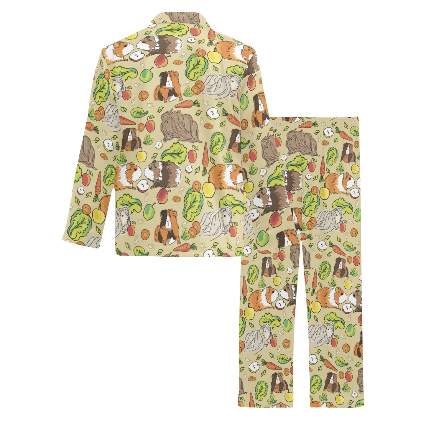 Guinea Pig Pattern Print Design 02 Men's Long Pajama Set