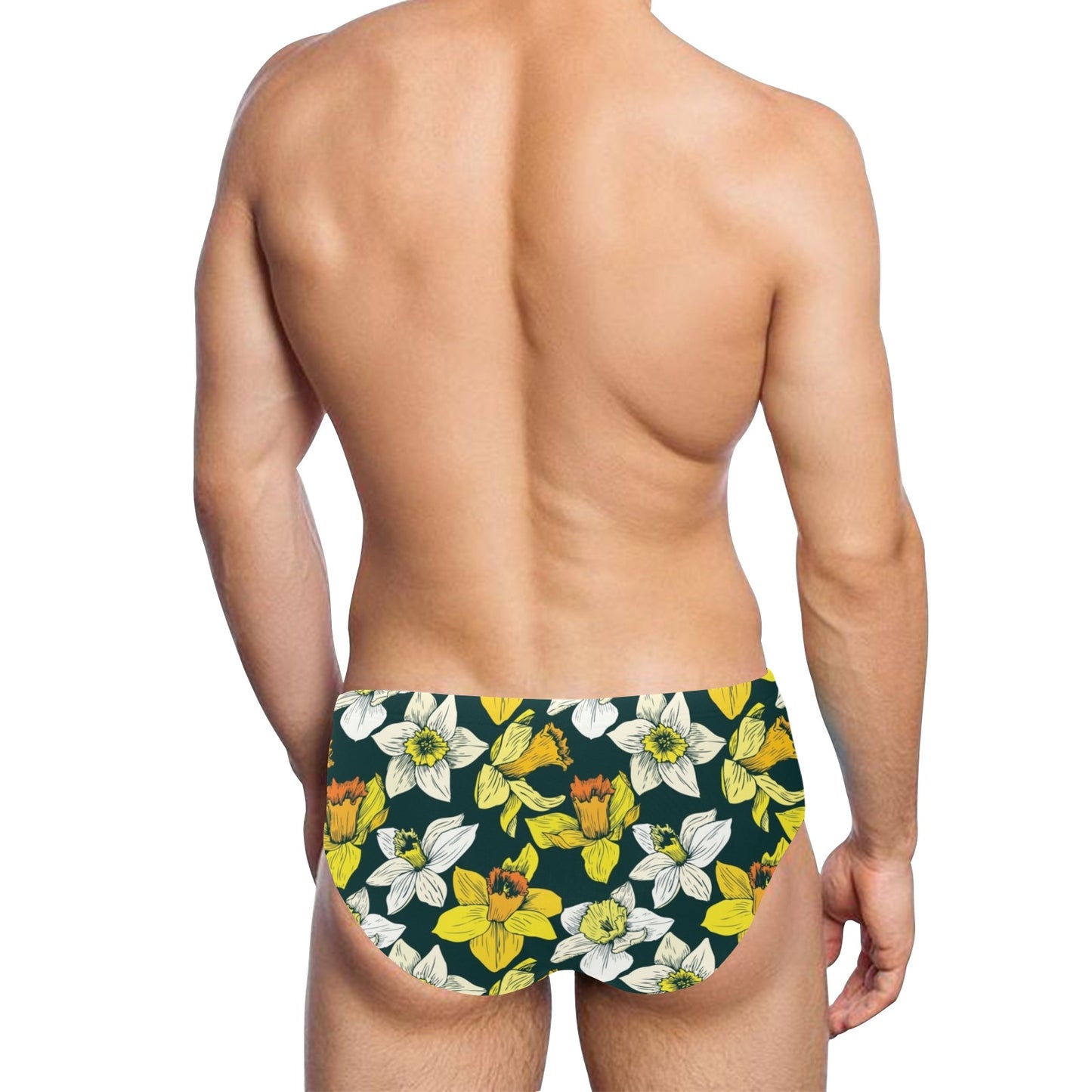 Daffodils Pattern Print Design DF02 Men's Swimming Briefs