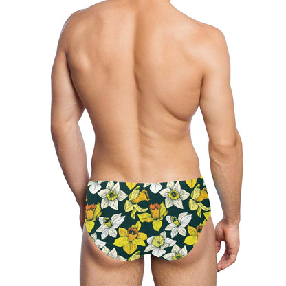 Daffodils Pattern Print Design DF02 Men's Swimming Briefs