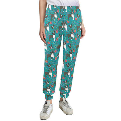 Boston Terrier Pattern Print Design 07 Women's Casual Track Pants