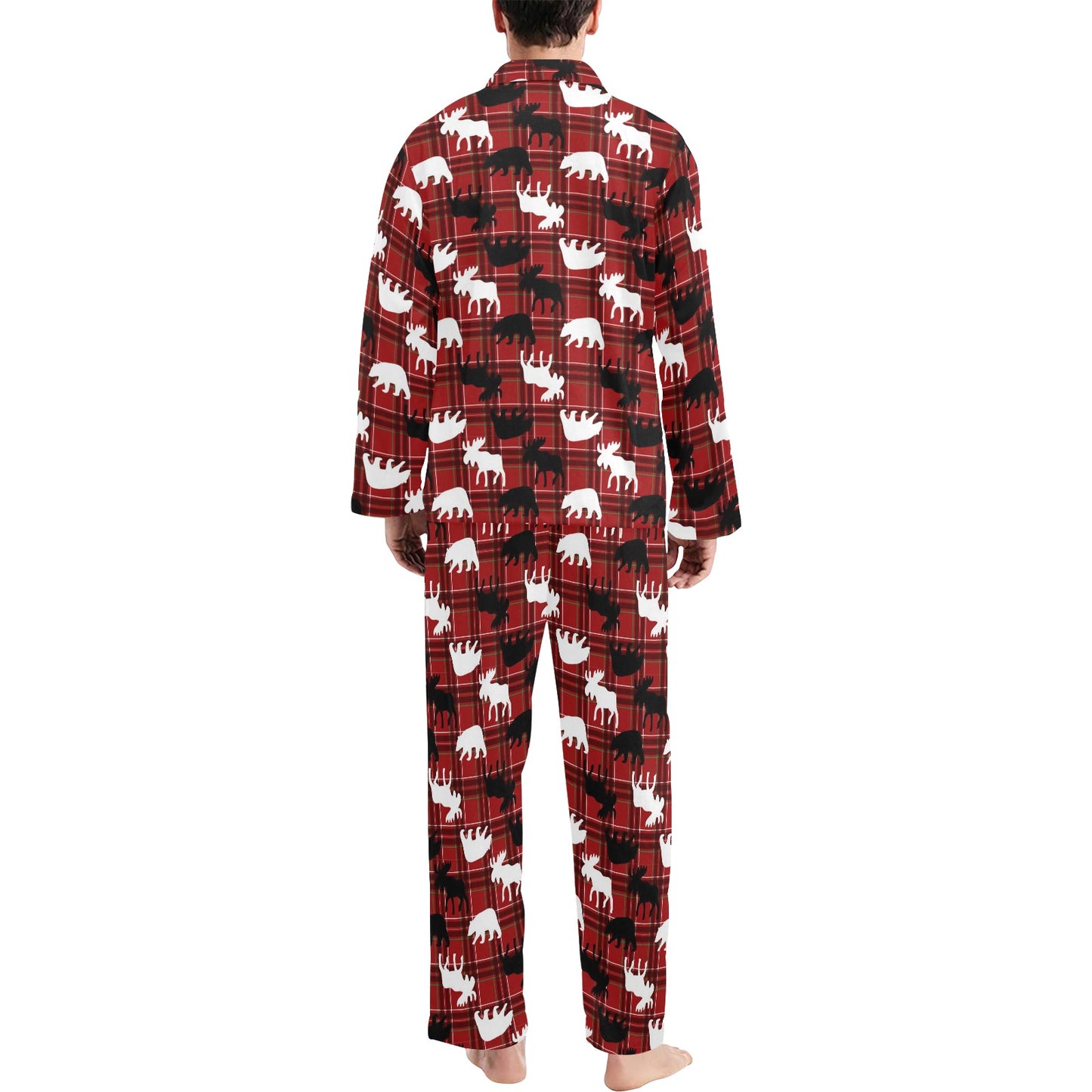 Moose Print Design LKS401 Men's Long Pajama Set