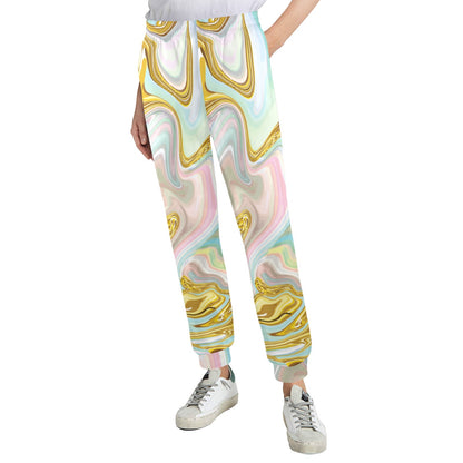 Gold Sweet Marble Women's Casual Track Pants