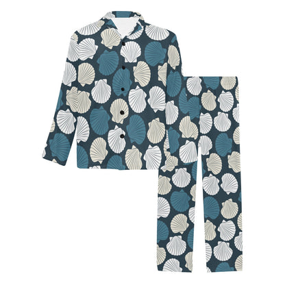 Seashell Print Design LKS3013 Men's Long Pajama Set