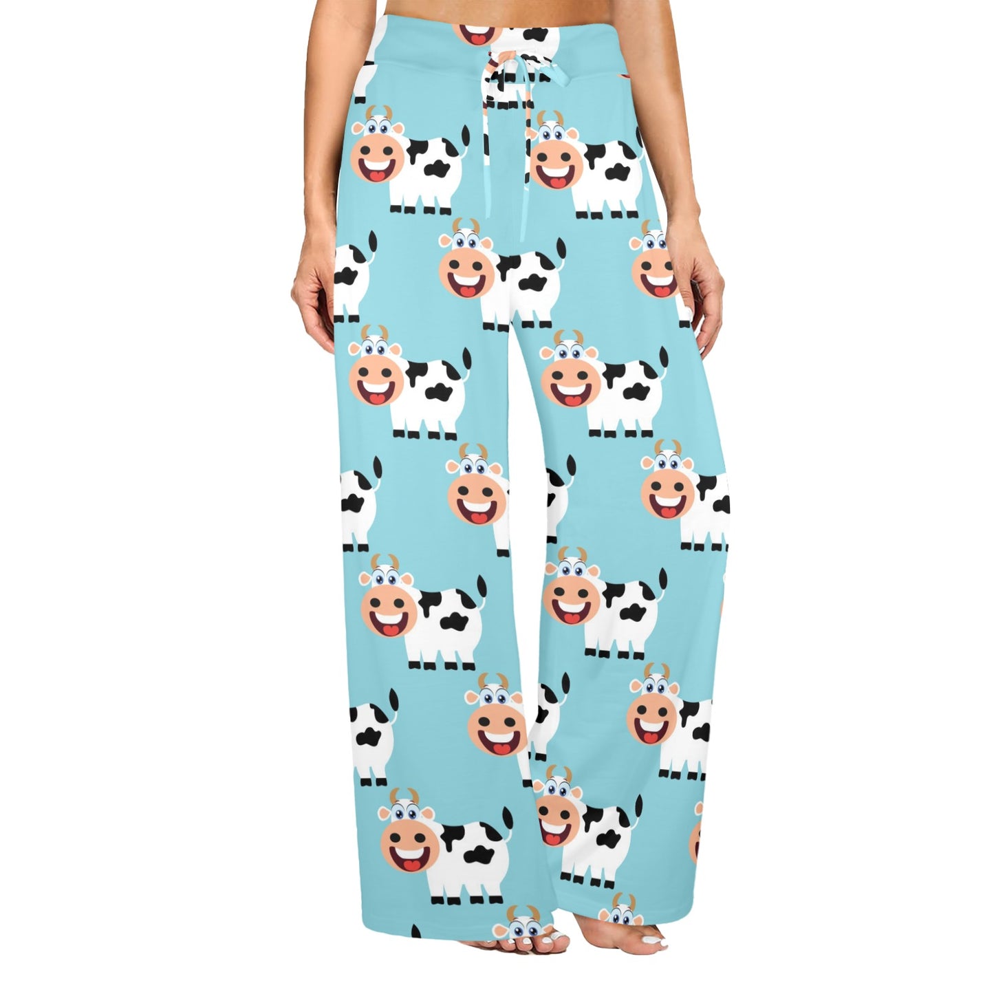 Cattle Cute Pattern Print Design 01 Women's Wide Leg Lounge Pants