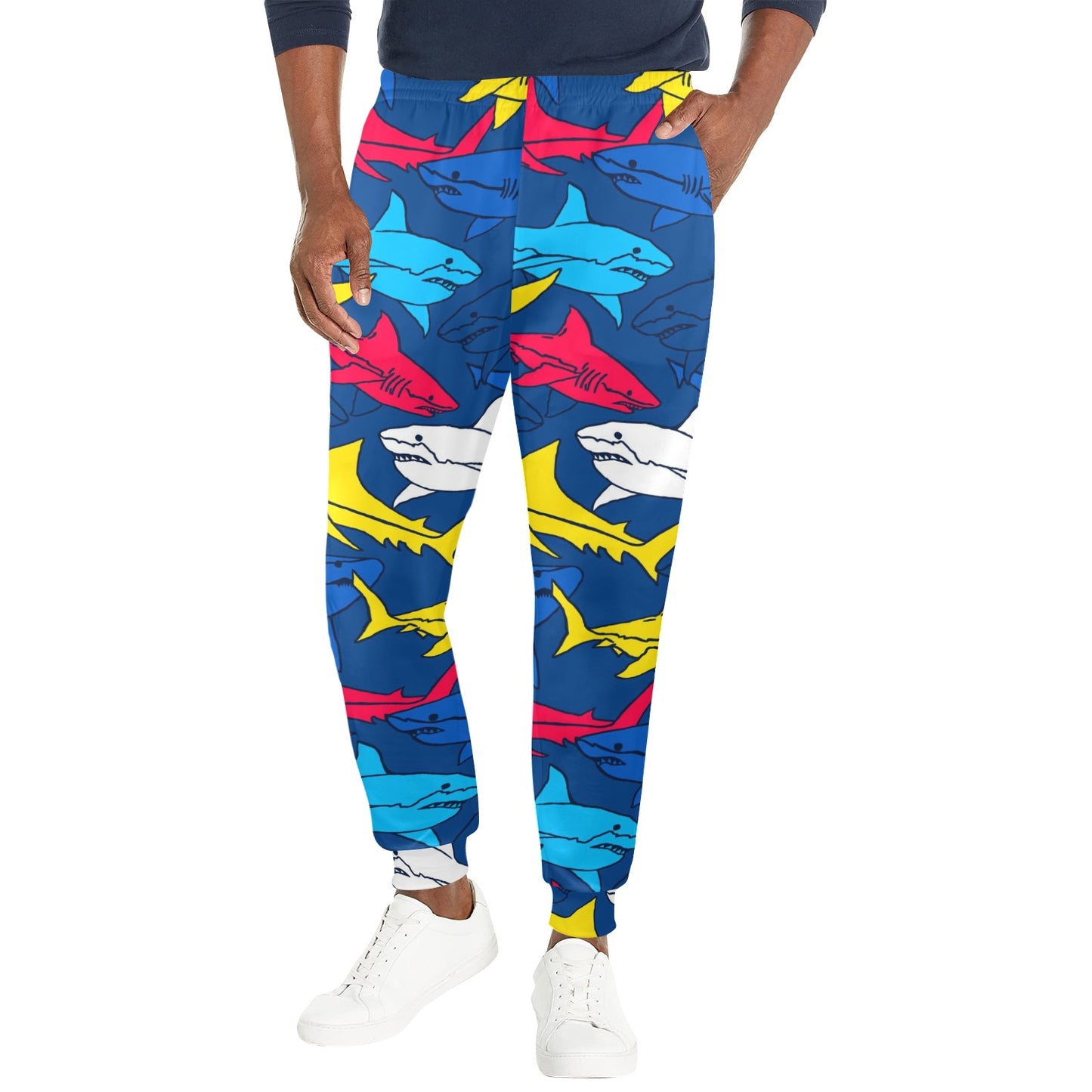 Shark Color Pattern Men's Casual Track Pants