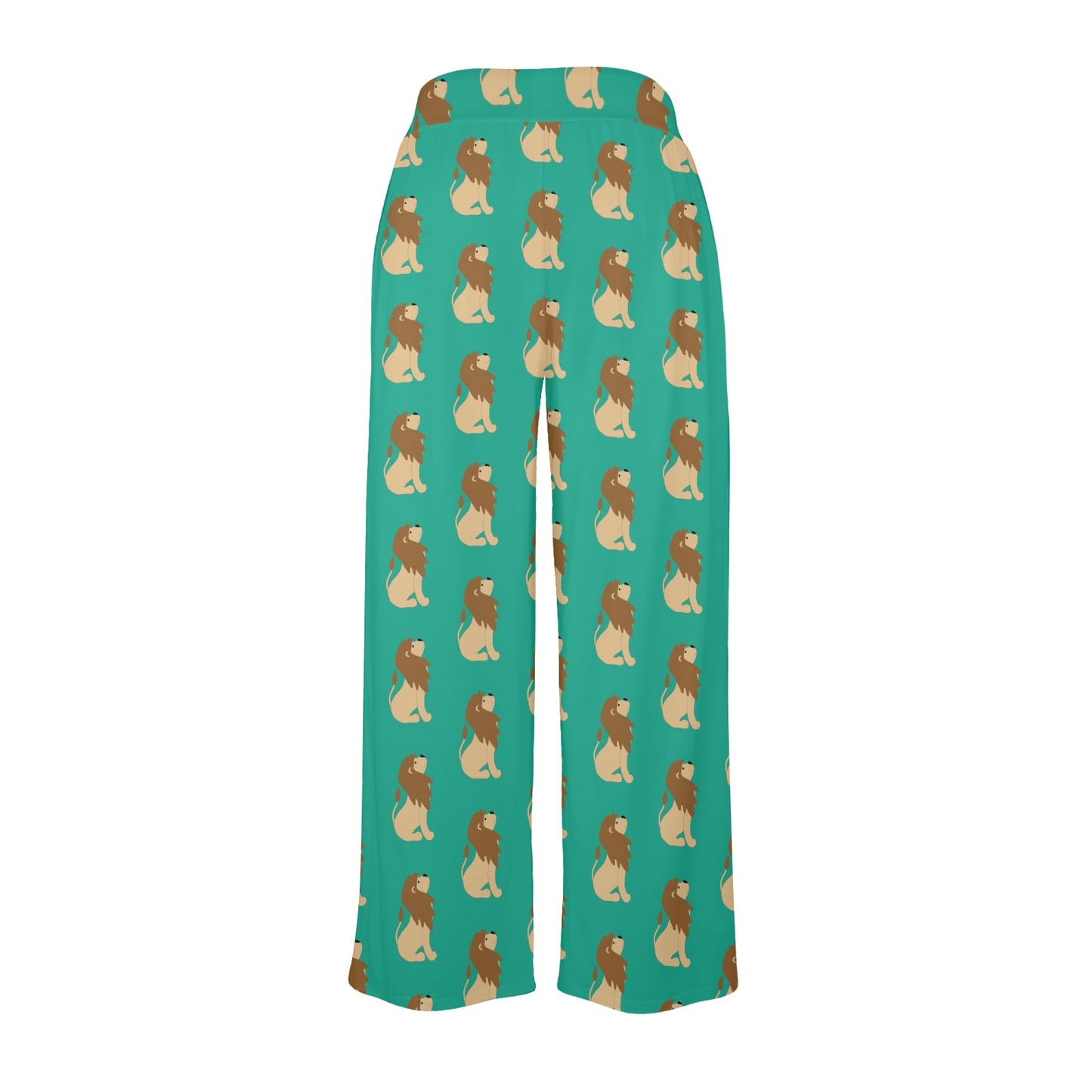 Lion Pattern Print Design 02 Women's Wide Leg Lounge Pants