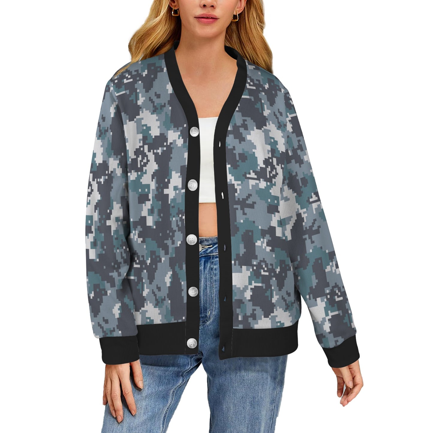 ACU Digital Urban Camouflage Women's Cardigan