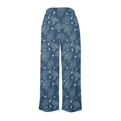 Guinea Fowl Print Design LKS401 Women's Wide Leg Lounge Pants