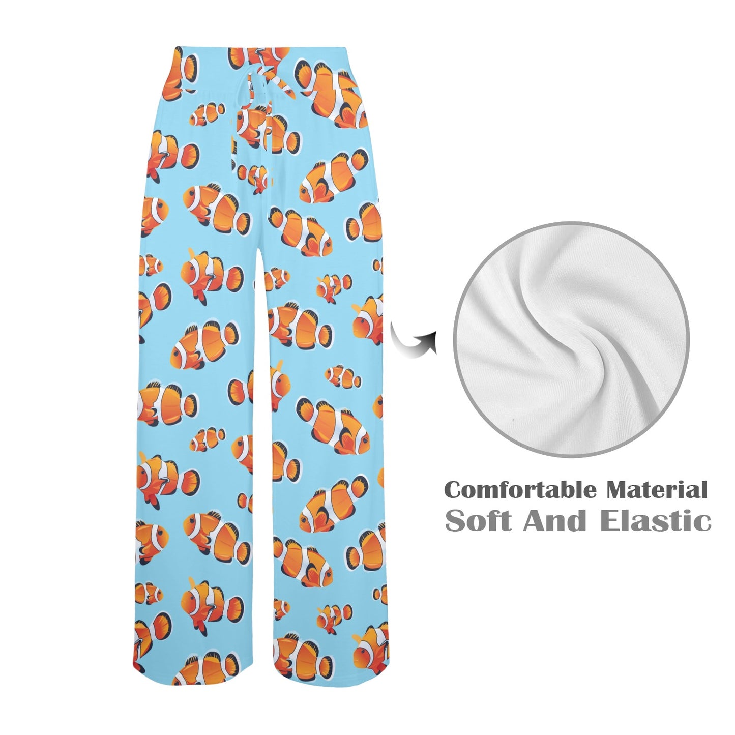 Clownfish Pattern Print Design 01 Women's Wide Leg Lounge Pants