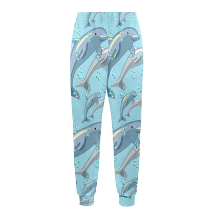 Dolphin Print Pattern Men's Casual Track Pants