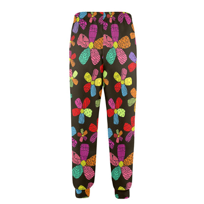 Flower Power Colorful Print Pattern Men's Casual Track Pants