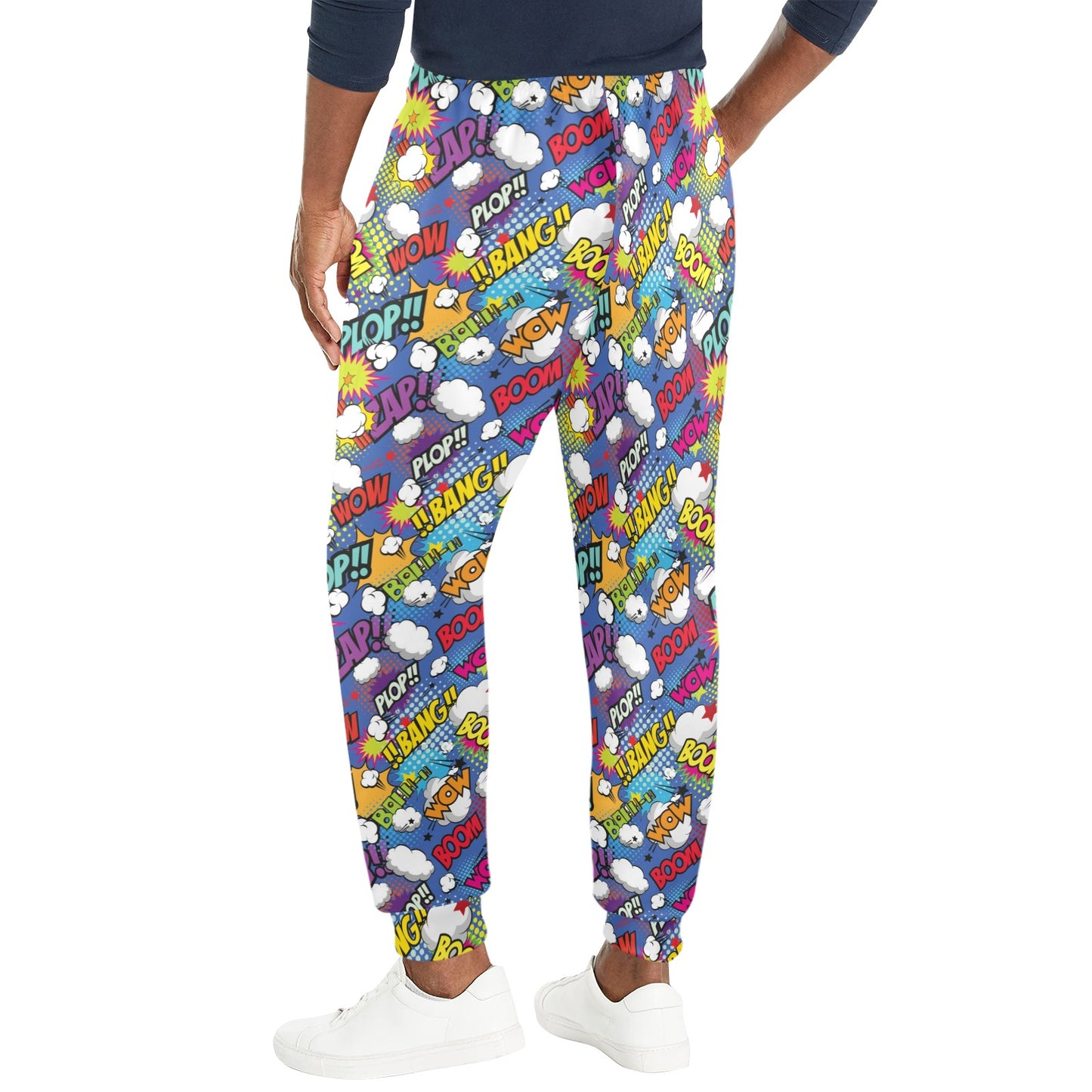 Comic Book Pattern Print Design 02 Men's Casual Track Pants