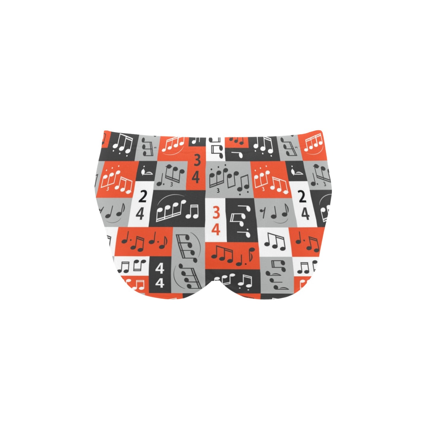 Music Note Design Themed Print Men's Swimming Briefs