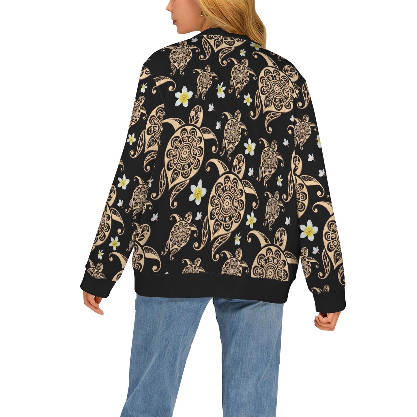 Turtle Polynesian Tribal Hawaiian Women's Cardigan