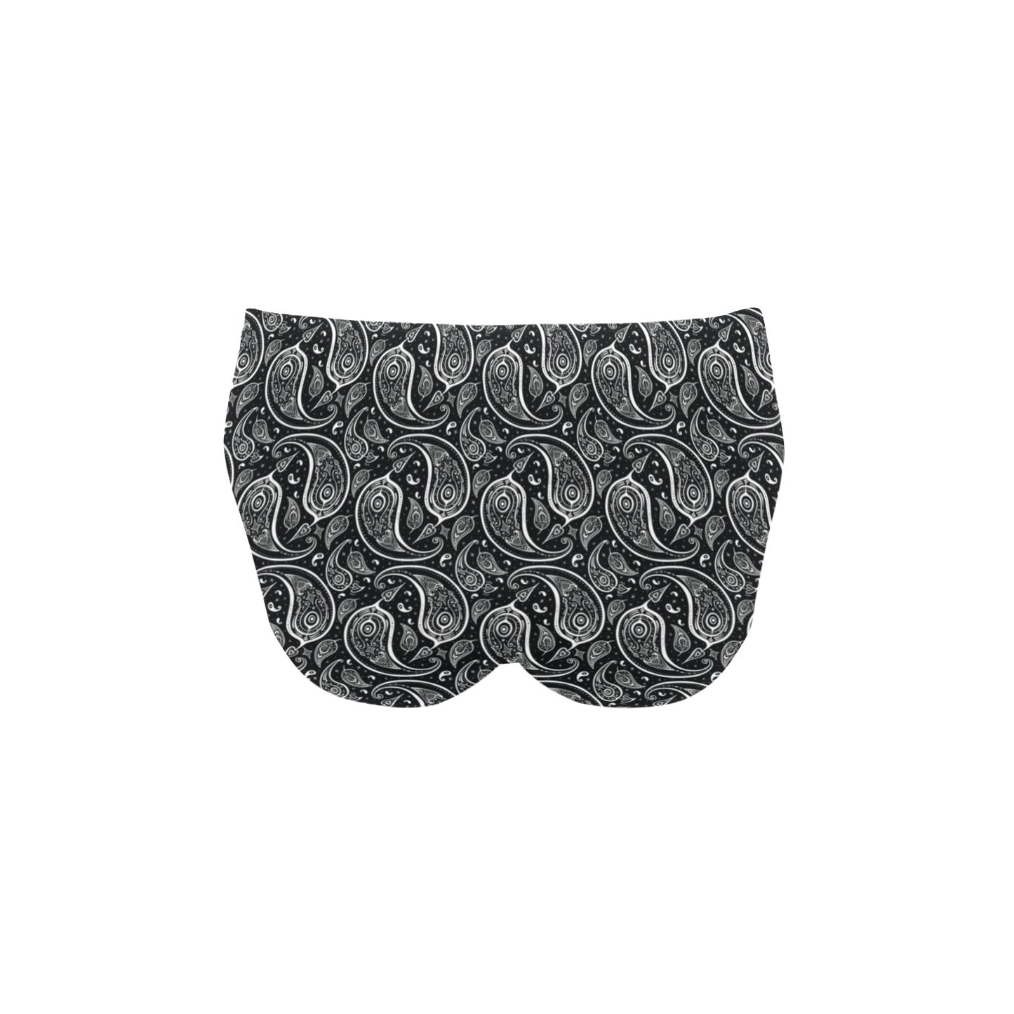 Paisley Black Design Print Men's Swimming Briefs